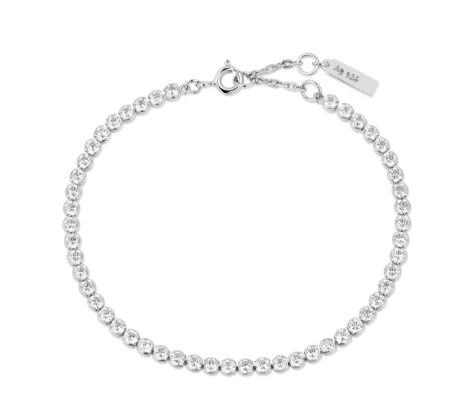 Ania Haie Sterling Silver Bezel Set CZ Row Bracelet
