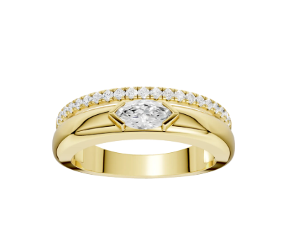 LGD .40CTW 14K Yellow Gold Marquise & Round Diamond Right-Hand Ring