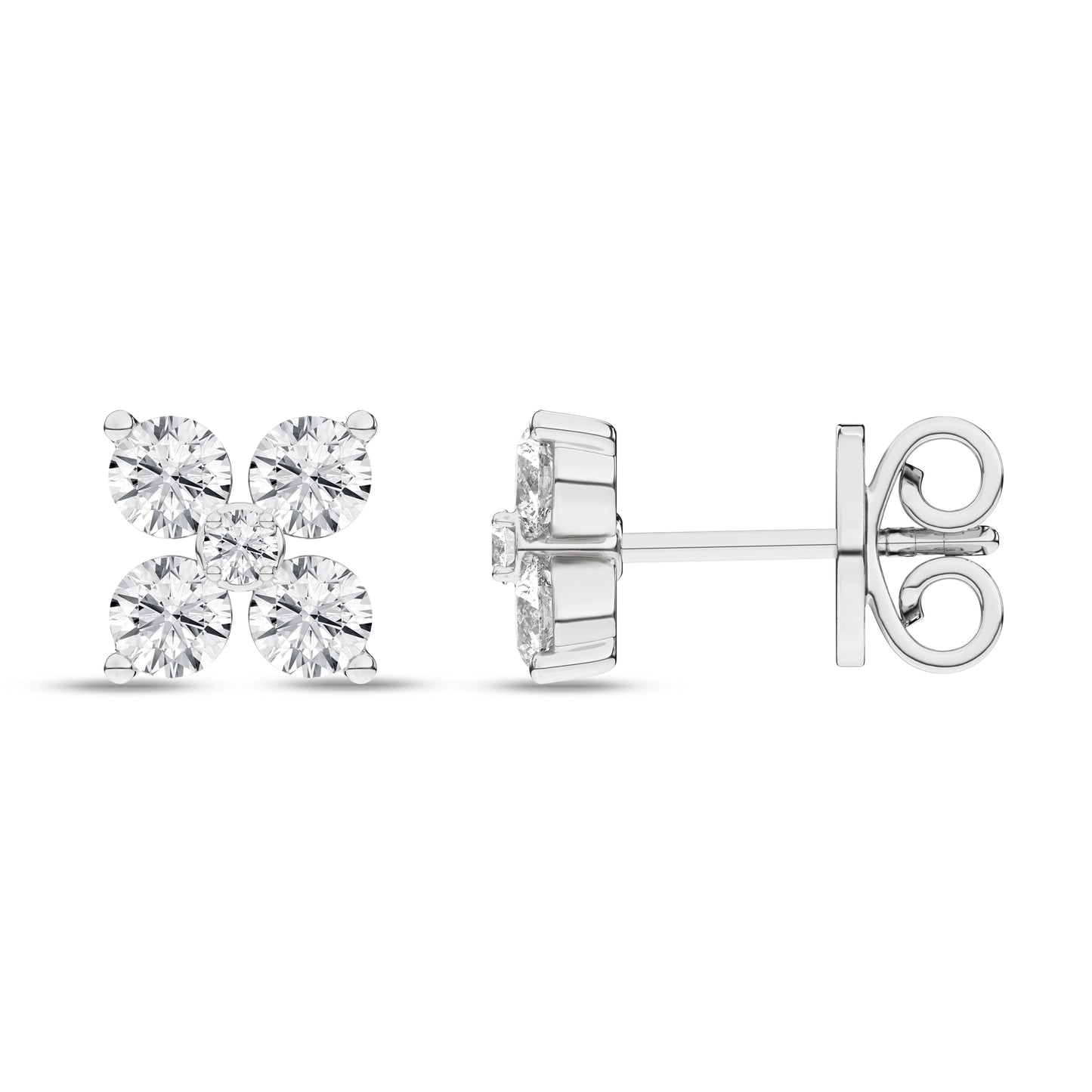 LGD 1CTW 14KWG PETAL STUDS 10