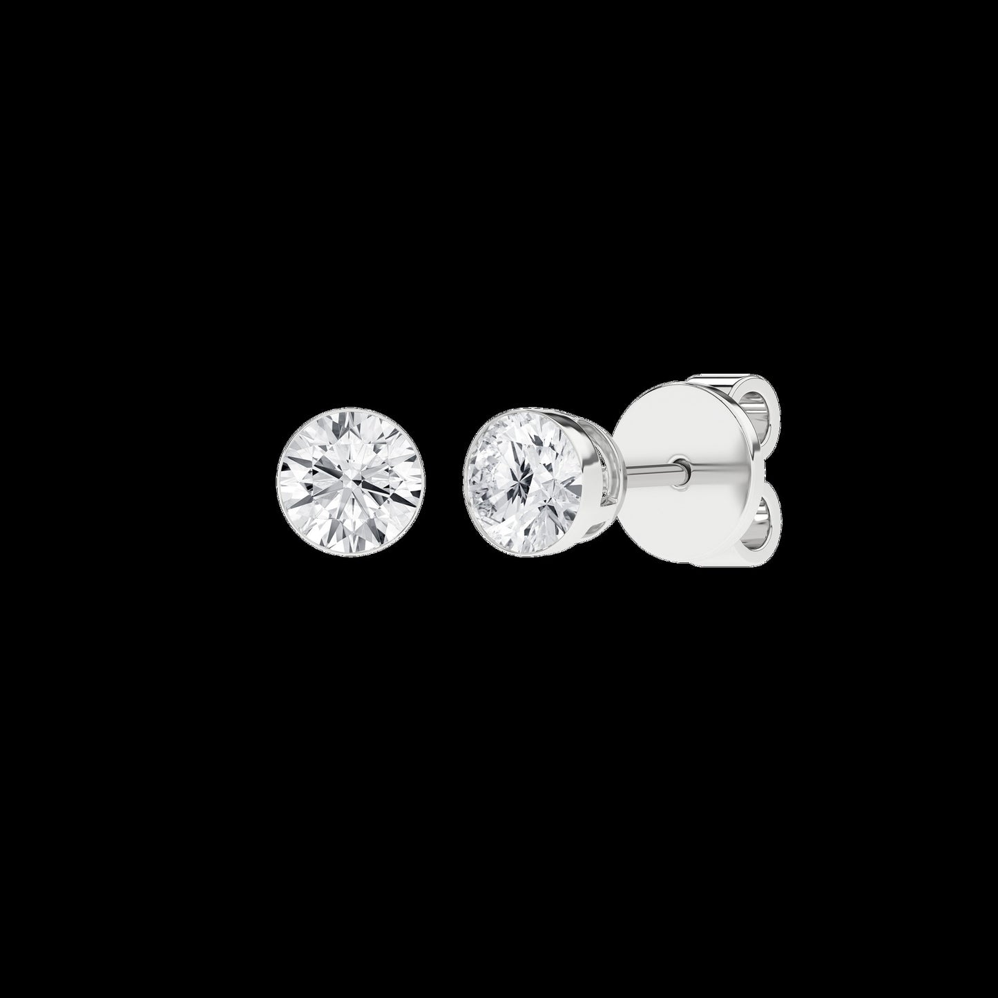 LGD 1CTW 14KWG BEZEL SET STUDS