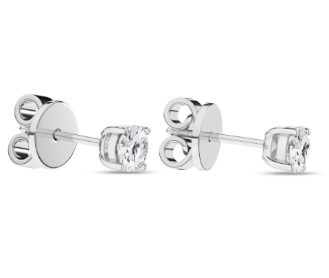 14K White Gold .50CTW Lab-Grown Diamond Stud Earrings – E-F VS