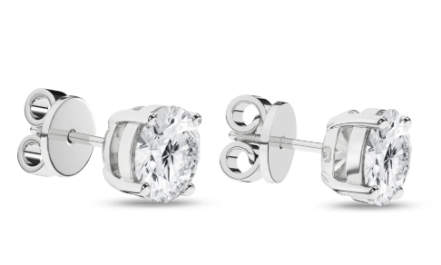 14K White Gold 4CTW Lab-Grown Diamond Stud Earrings – E-F VS