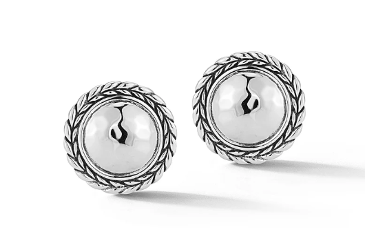 JAI Sterling Silver Hammered Stud Earri | Silver Earrings