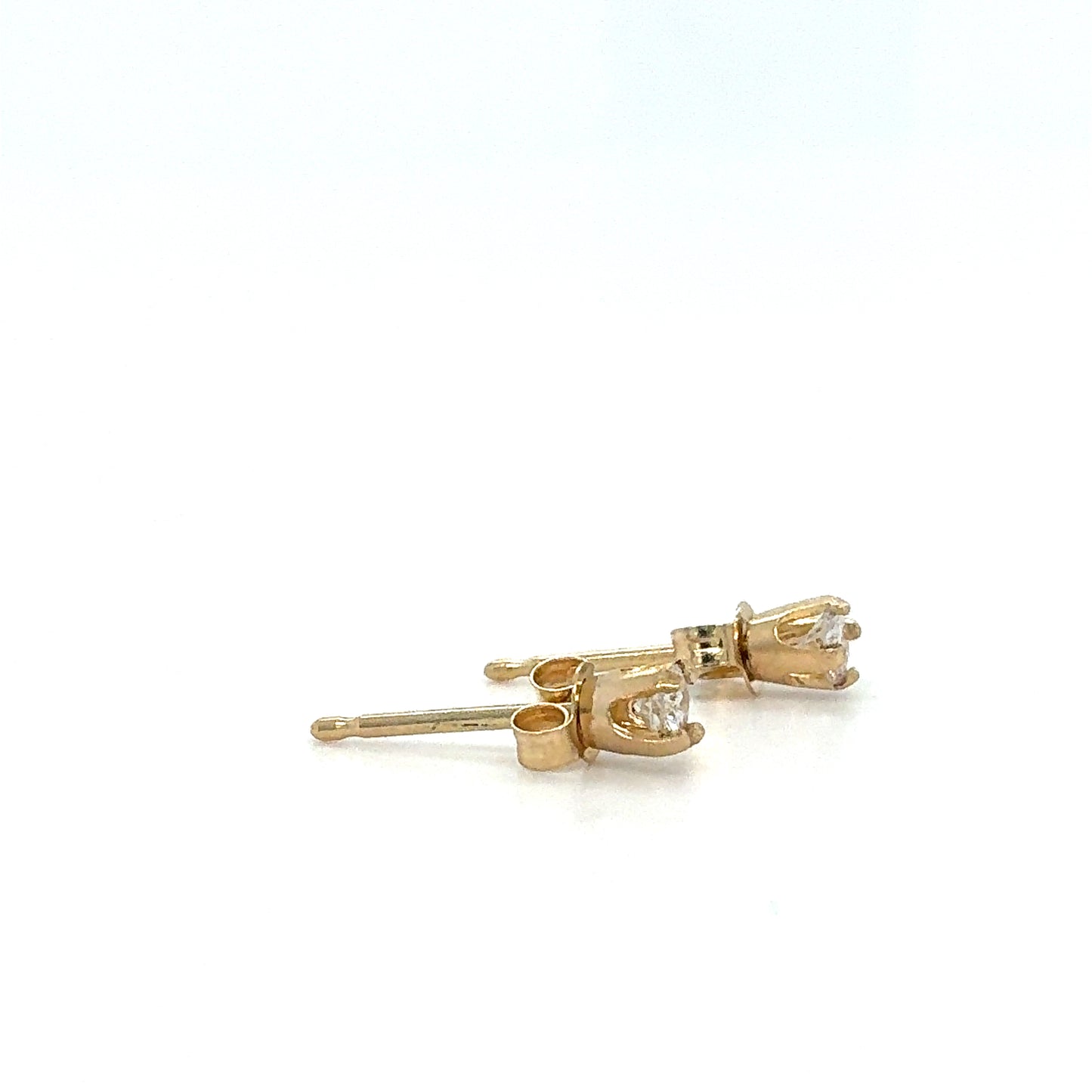 14K Yellow Gold Estate .12CTW Diamond Stud Earrings