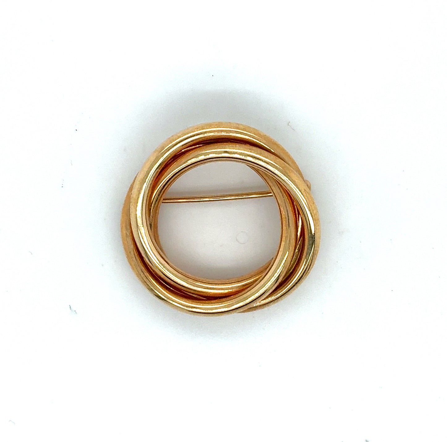 14K Yellow Gold Estate Pin with Interlaced Circles