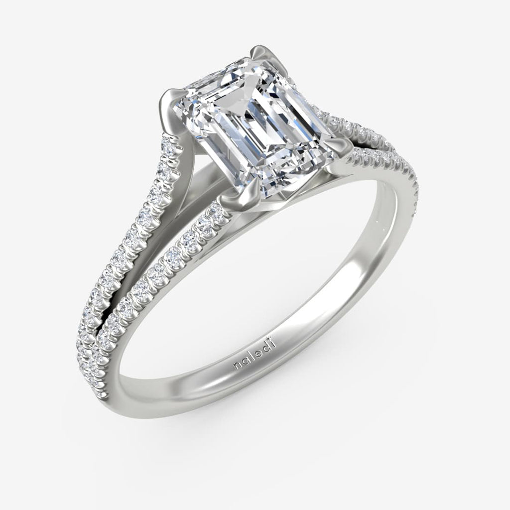 Split Diamond Shank Setting Engagement Ring Semi-Mount