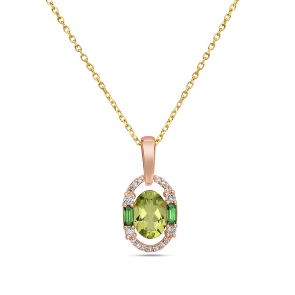 14 Karat Yellow Gold Peridot Pendant