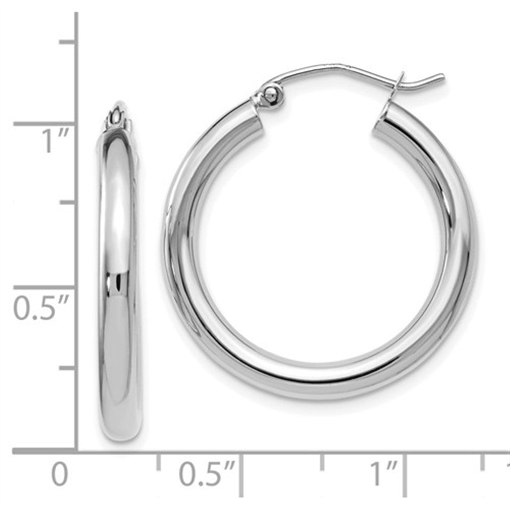 Classic 14K White Gold Hoop Earrings