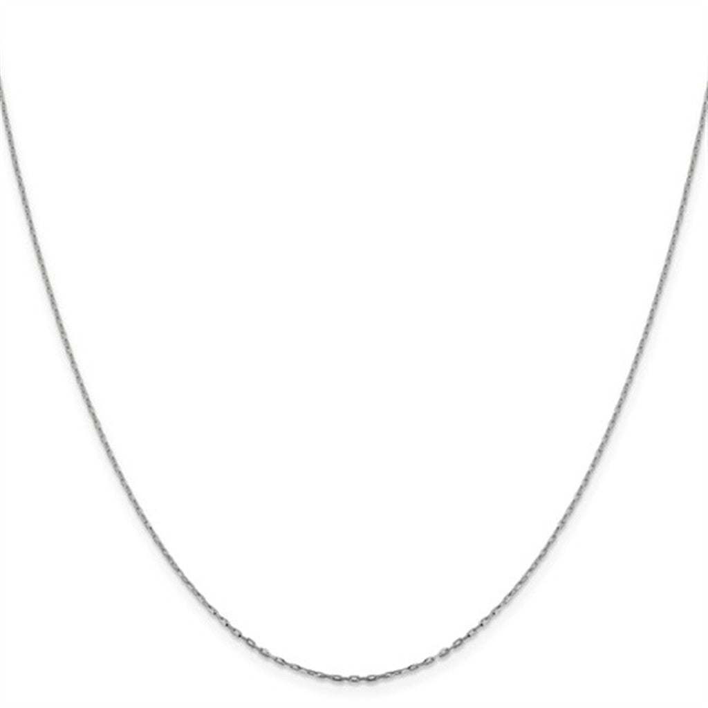 Elegant 14K White Gold Open Long Link Chain