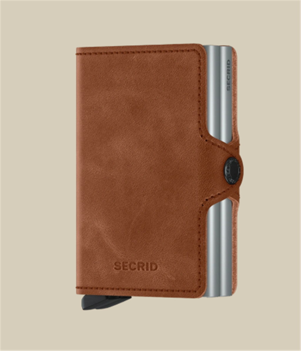 Secrid Twinwallet Vintage Cognac Silver – Double the Capacity