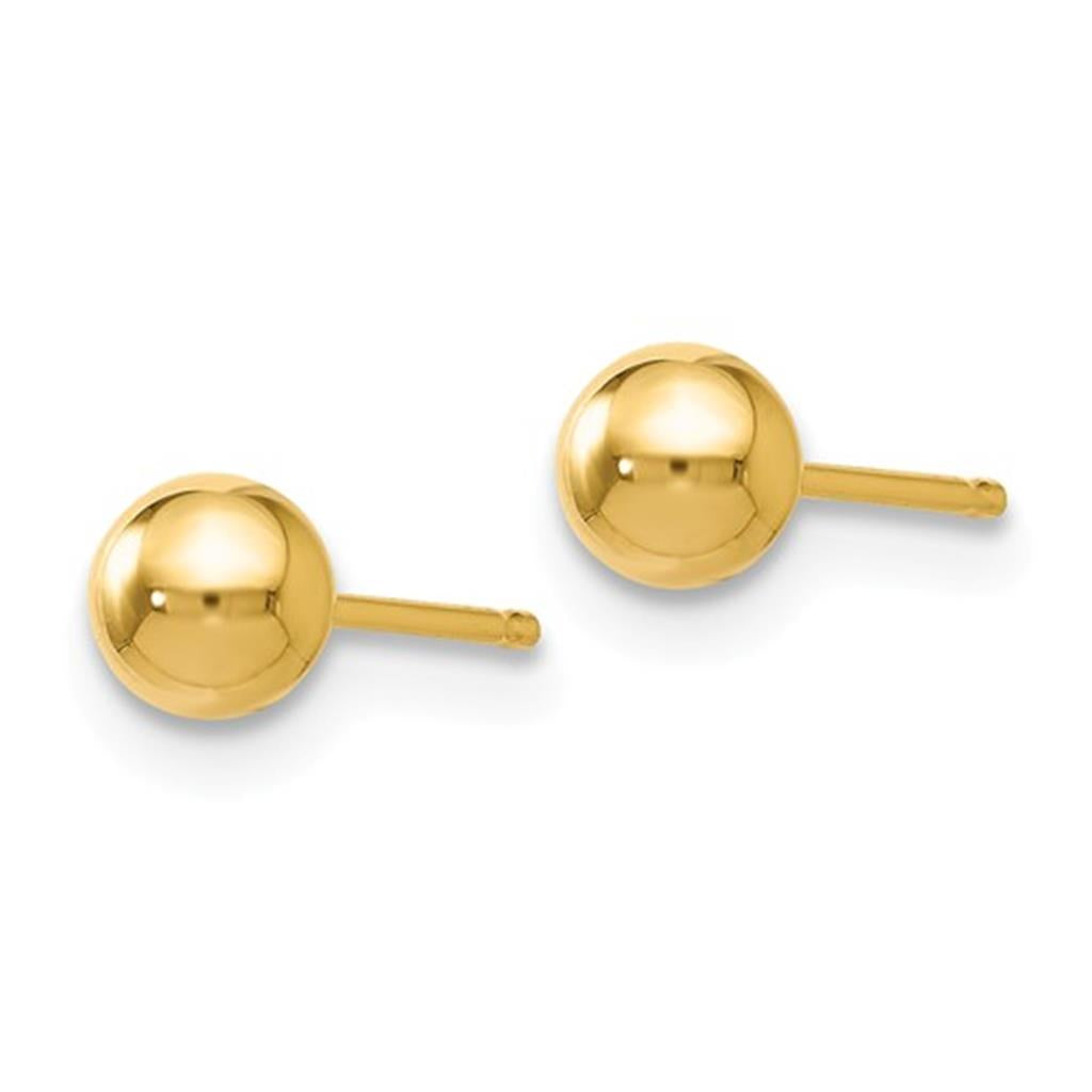 14K Yellow Gold 4mm Ball Earrings