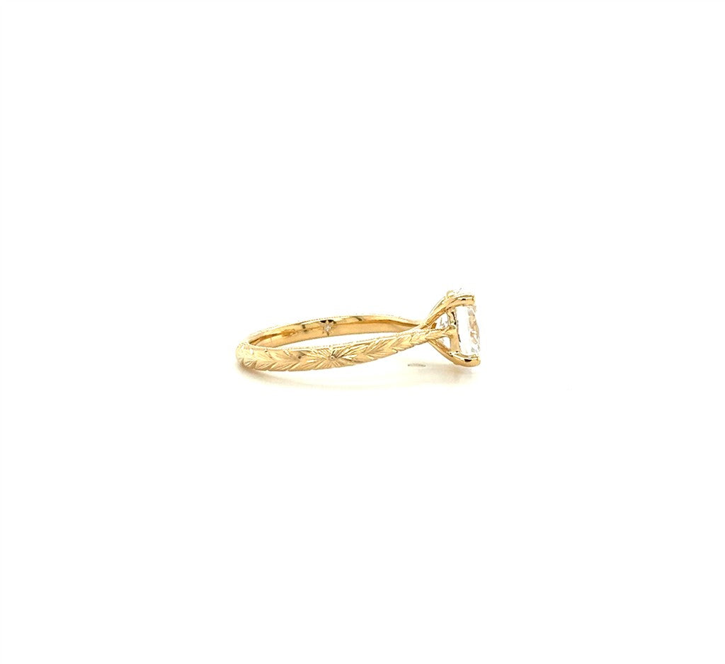 14K Yellow Gold Jaide Cathedral Trellis Solitaire Ring