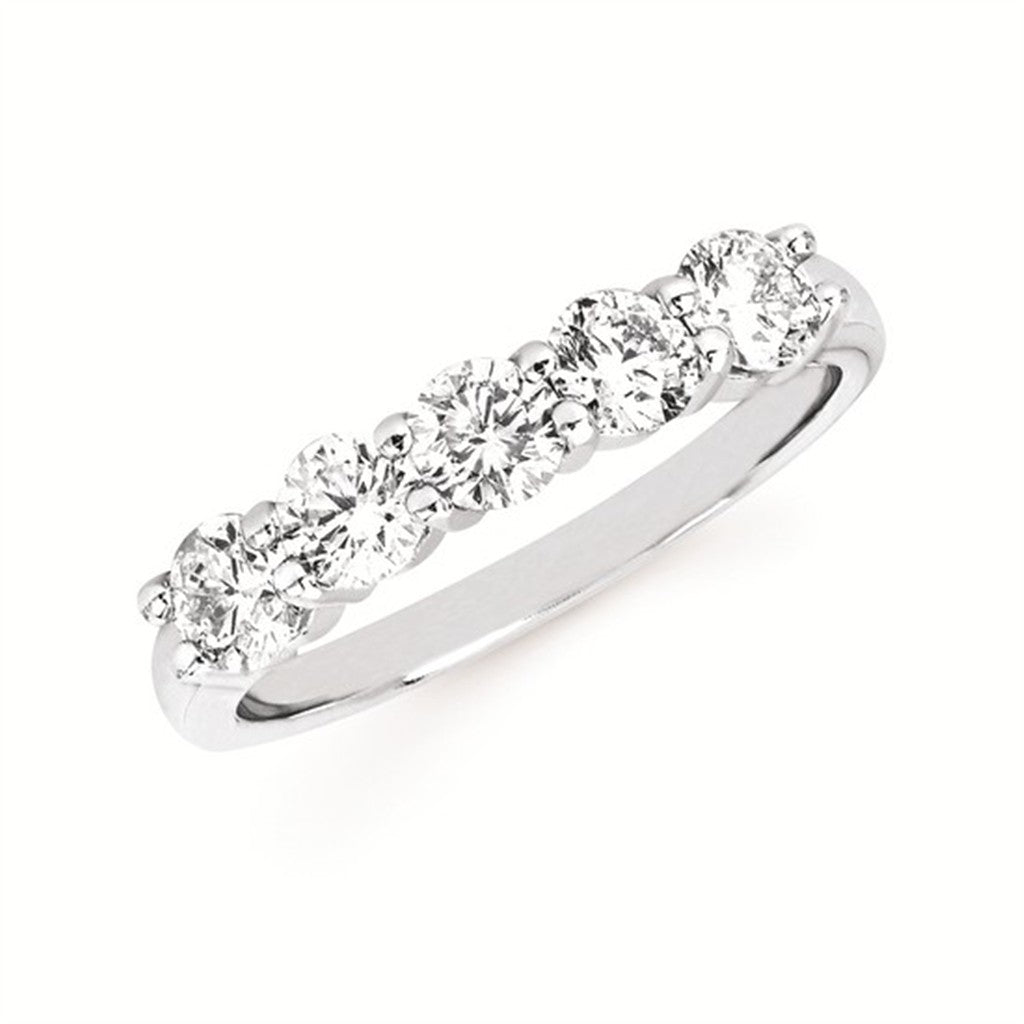 1 Ctw. 5 Stone Prong Set Diamond Anniversary Band
