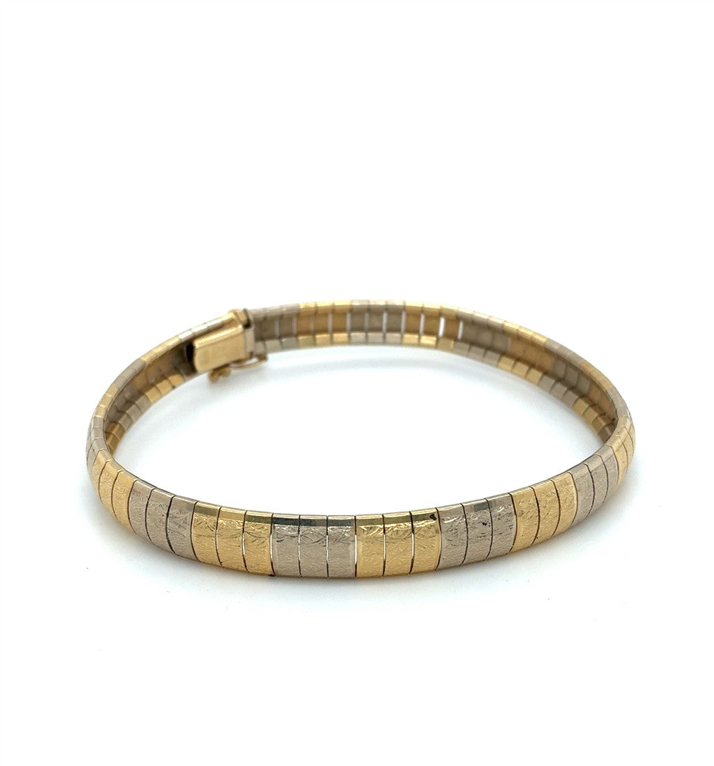 Two-Tone 14K Gold Estate Bracelet – 15.94g