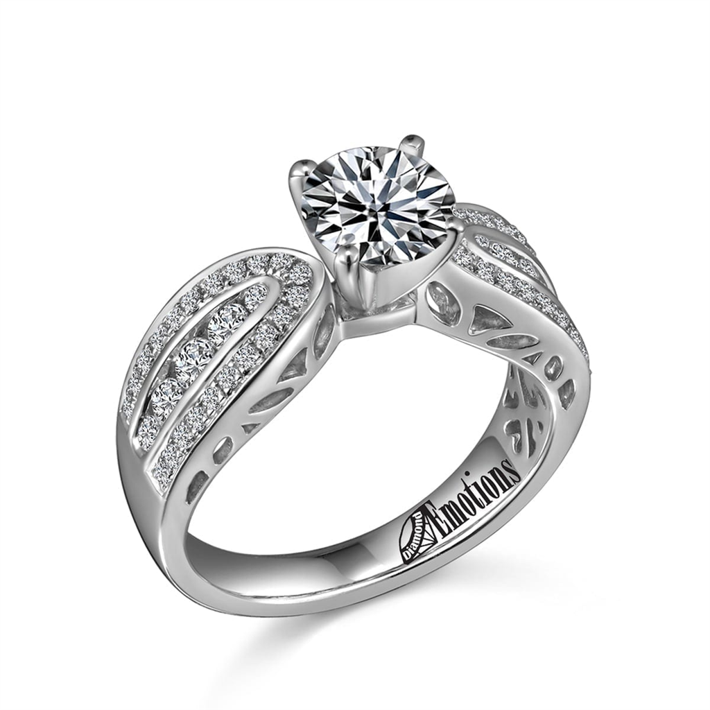 Elegant Ring Semi-Mount with .55Ct Diamonds & Unique Band Design