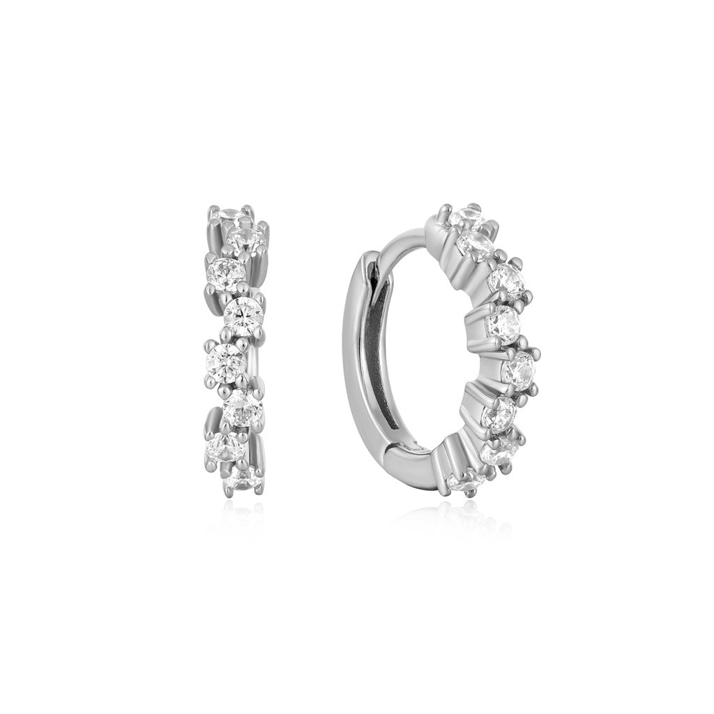 Ania Haie Radiant SS Sparkle Cluster Huggie Hoop Earrings