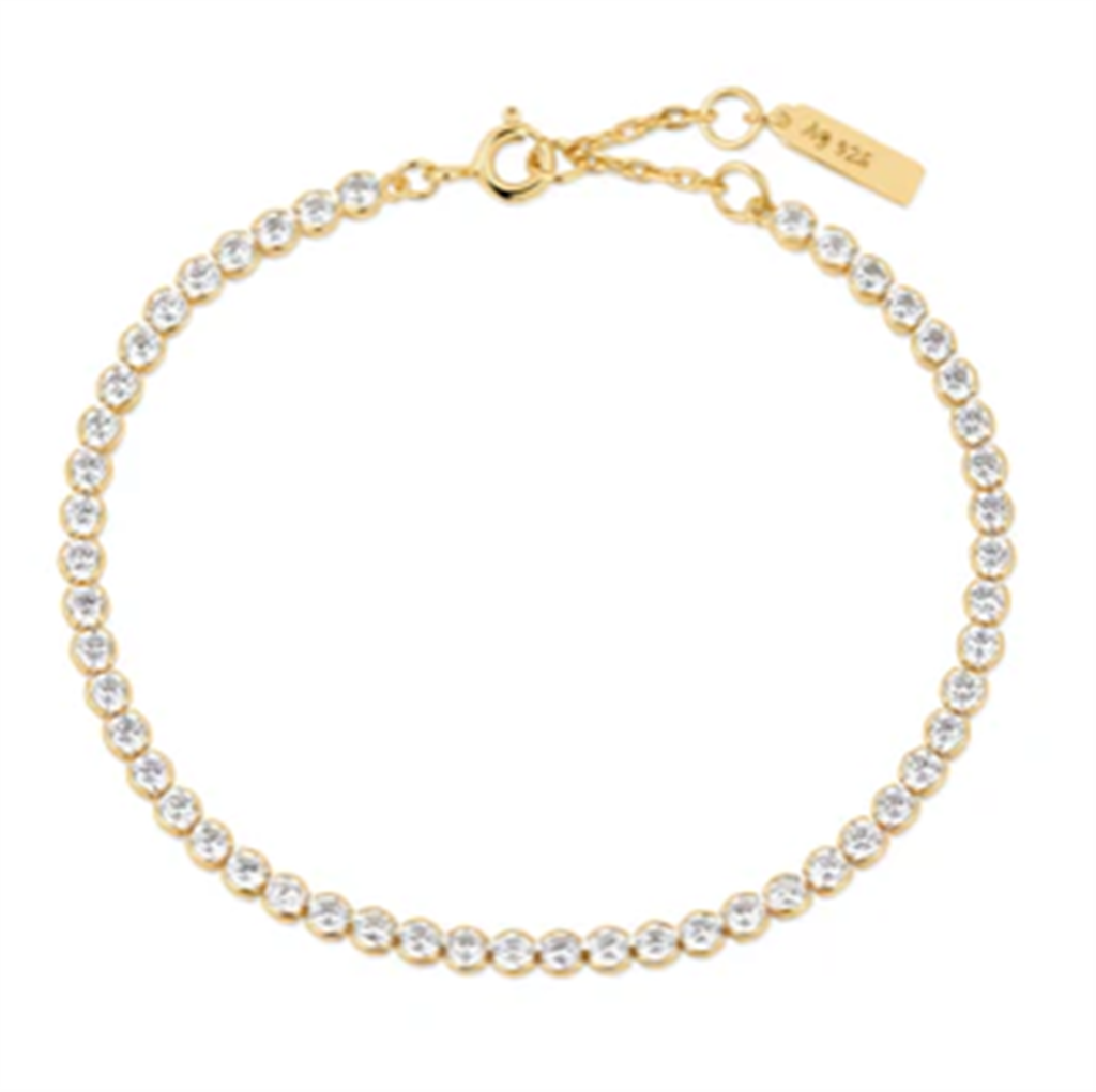 Exquisite Gold Row Bezel Set Bracelet