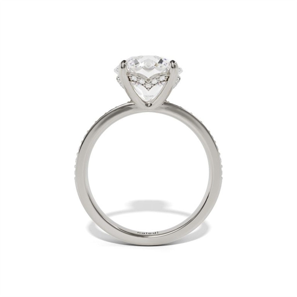 14K Two-Tone Maria Semi-Mount Engagement Ring – Hidden Halo