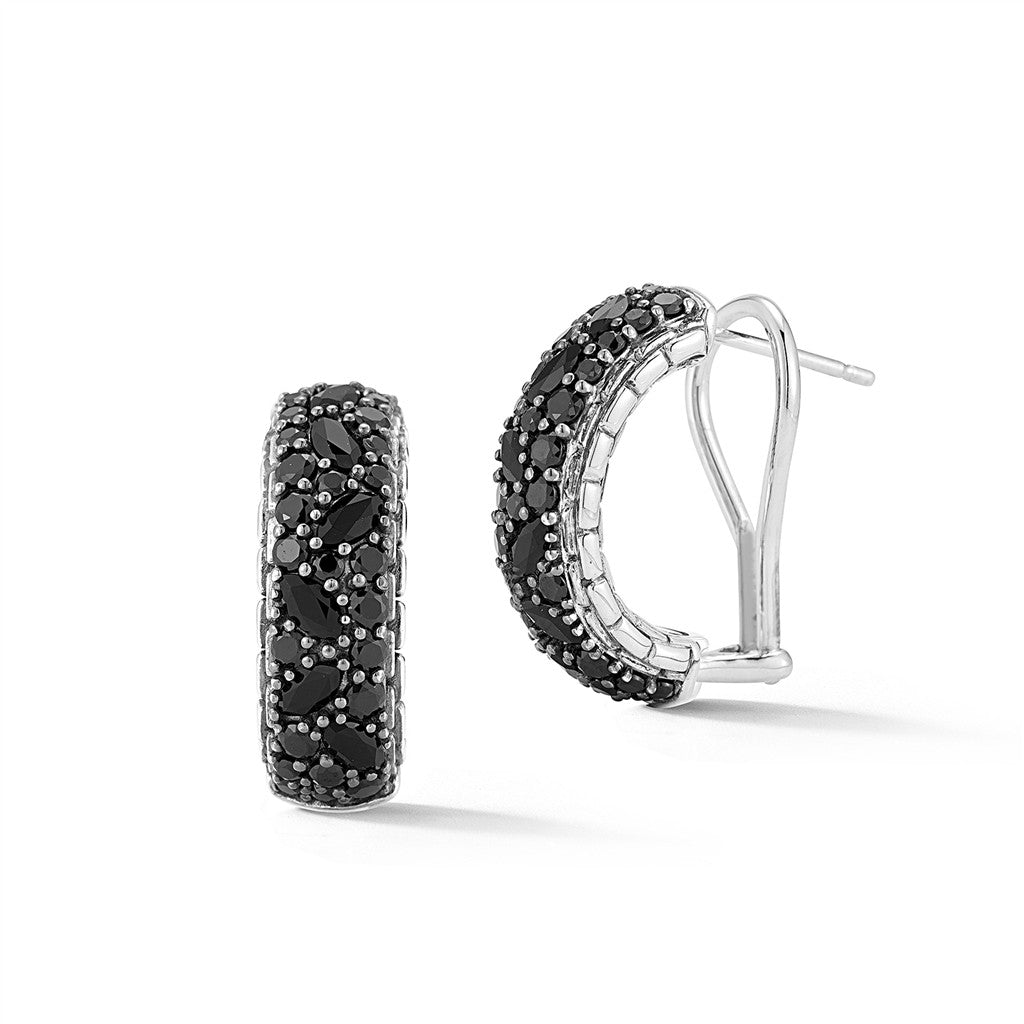 JAI Sterling Silver Multi Gemstone Hoop Earrings w | Silver Earrings