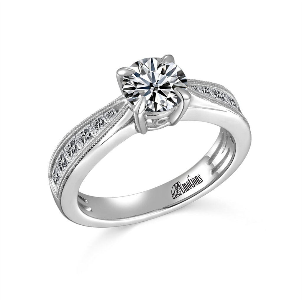 Classic Bridal Semi-Mount Engagement Rings with Channel Set Diamonds