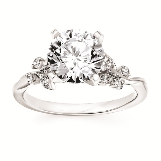 Forever Elegant® 1/8 Ctw. Diamond Semi Mount with 2 Ct. Round Center in 14K Gold