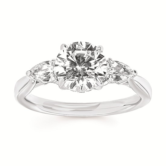 Classic Bridal: 3/8 Ctw. Diamond Semi Mount with 1.50 Ct. Round Center Diamond in 14K Gold