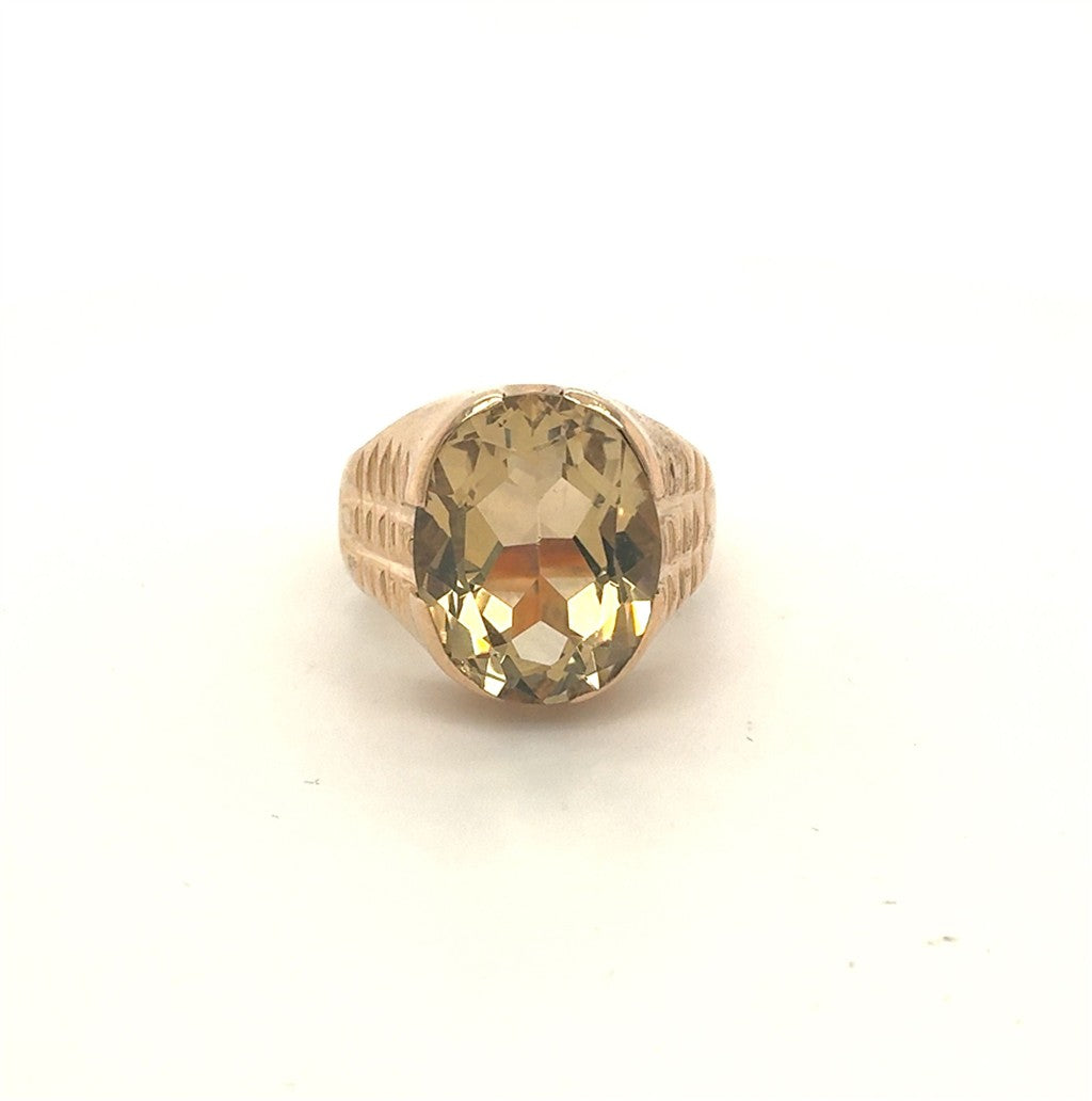 14K YG RING WITH GREEN/YELLOW