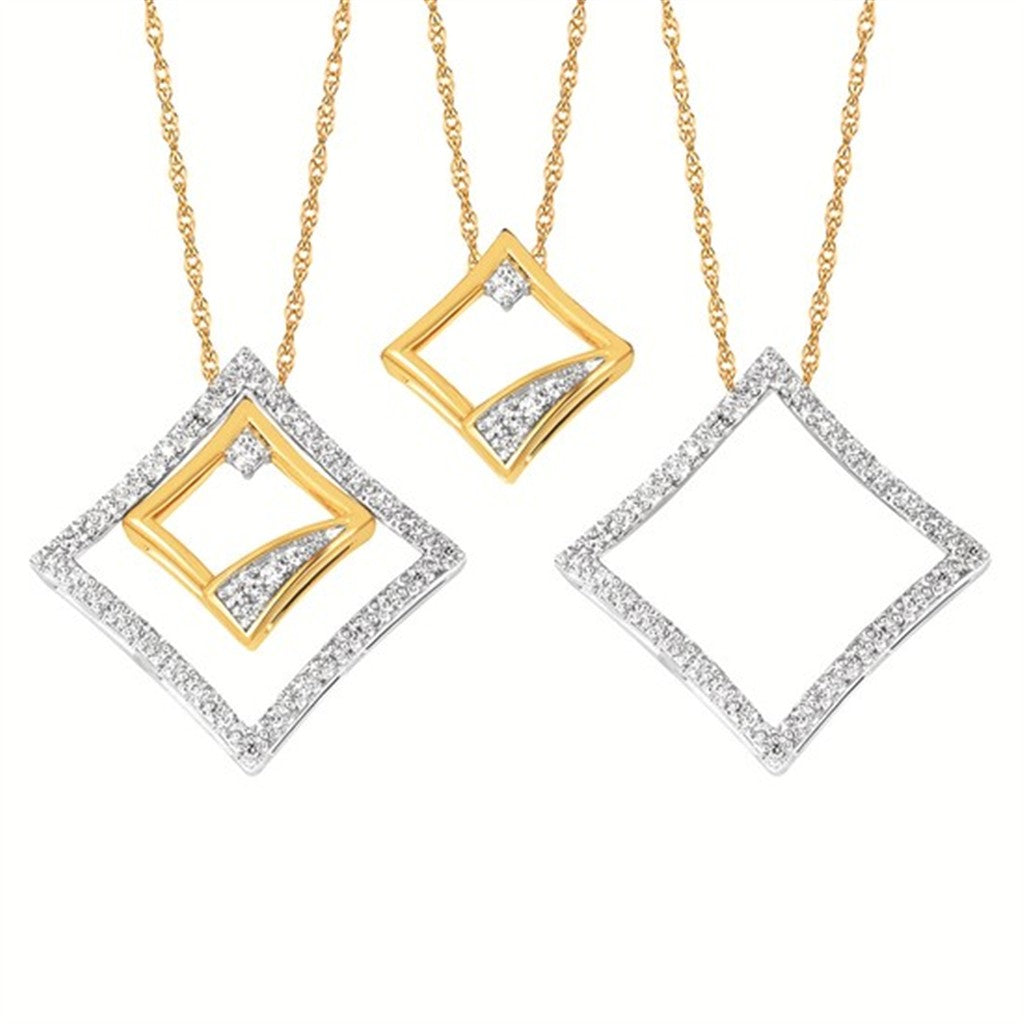 10KTT .12CTW Diamond Shaped Enhanceables Necklace