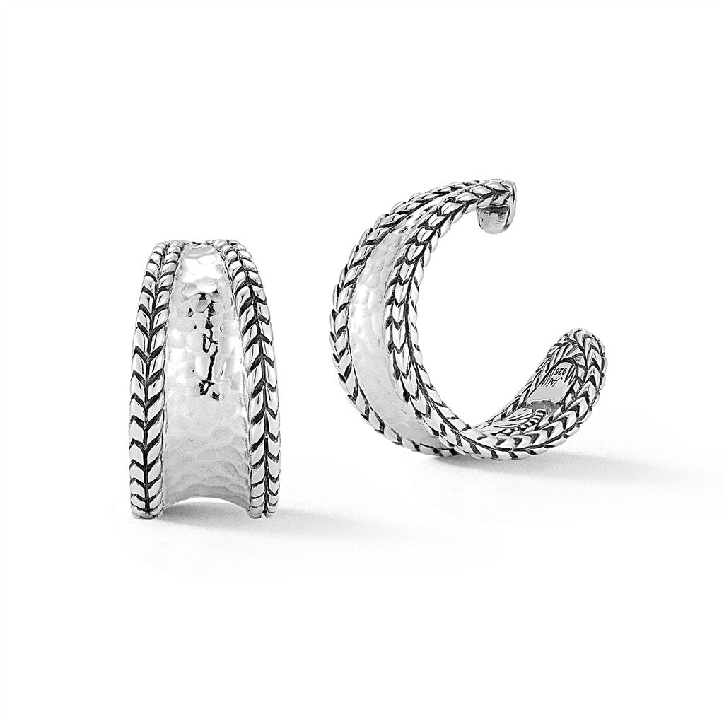 JAI Sterling Silver 3/4 Hoop Earrings with Concave | Silver Earrings