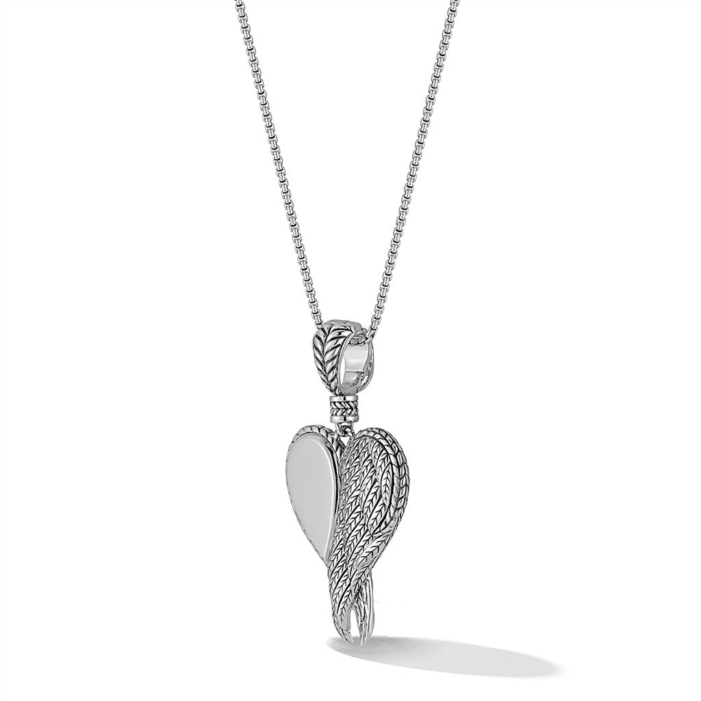 JAI Sterling Silver Reversible Wings Of Love Penda | Silver Necklaces