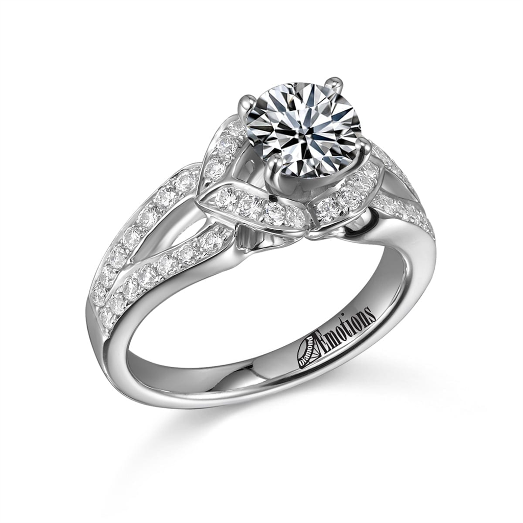 Elegant Ring Semi-Mount with .53Ct Diamonds and Delicate Details