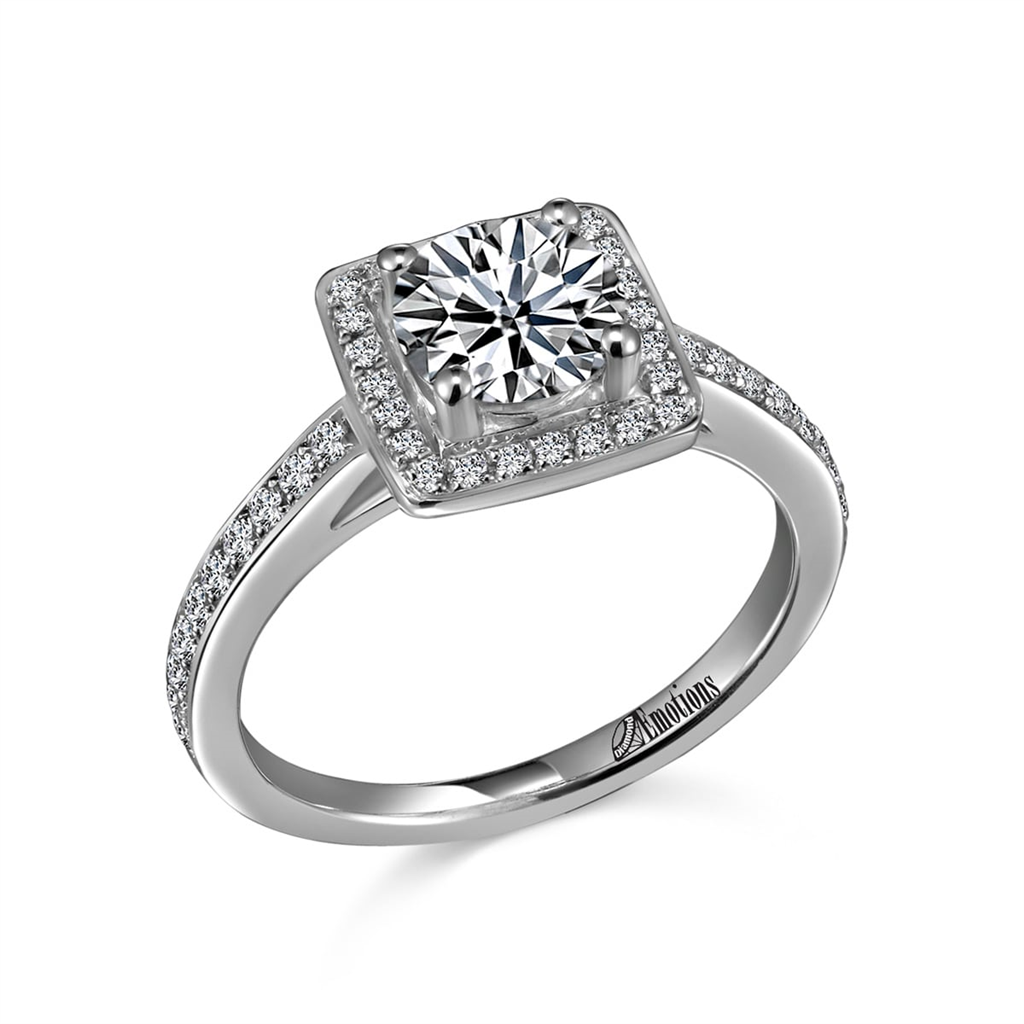 Halo Diamond Ring Semi-Mount with Approximately .32Ct Diamonds