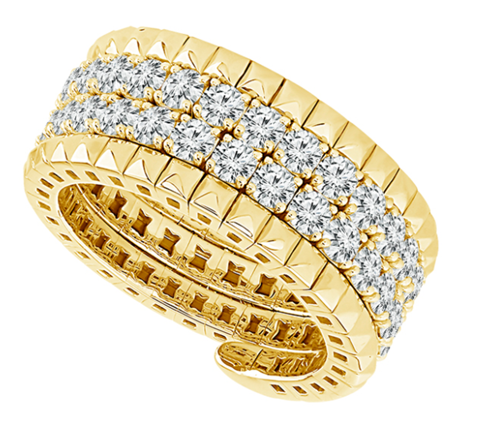 14K Two-Tone Gold 2.5CTW Diamond Flexie Ring