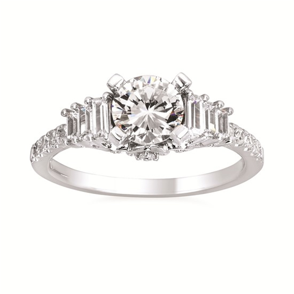 Forever Elegant® 3/8 Ctw. Diamond Semi Mount with 1 Ct. Round Center in 14K Gold