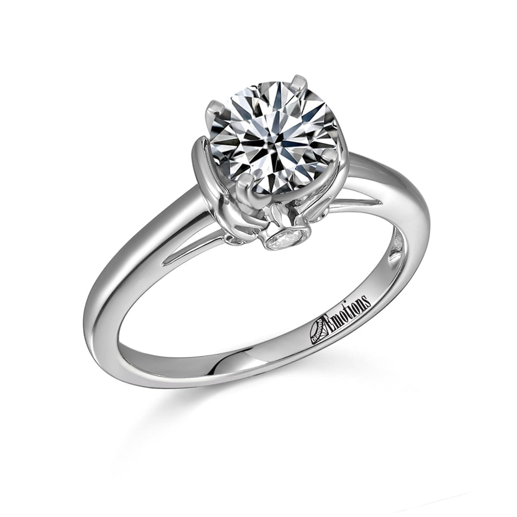 Elegant Solitaire Engagement Ring Semi-Mount with Bezel Set Diamond