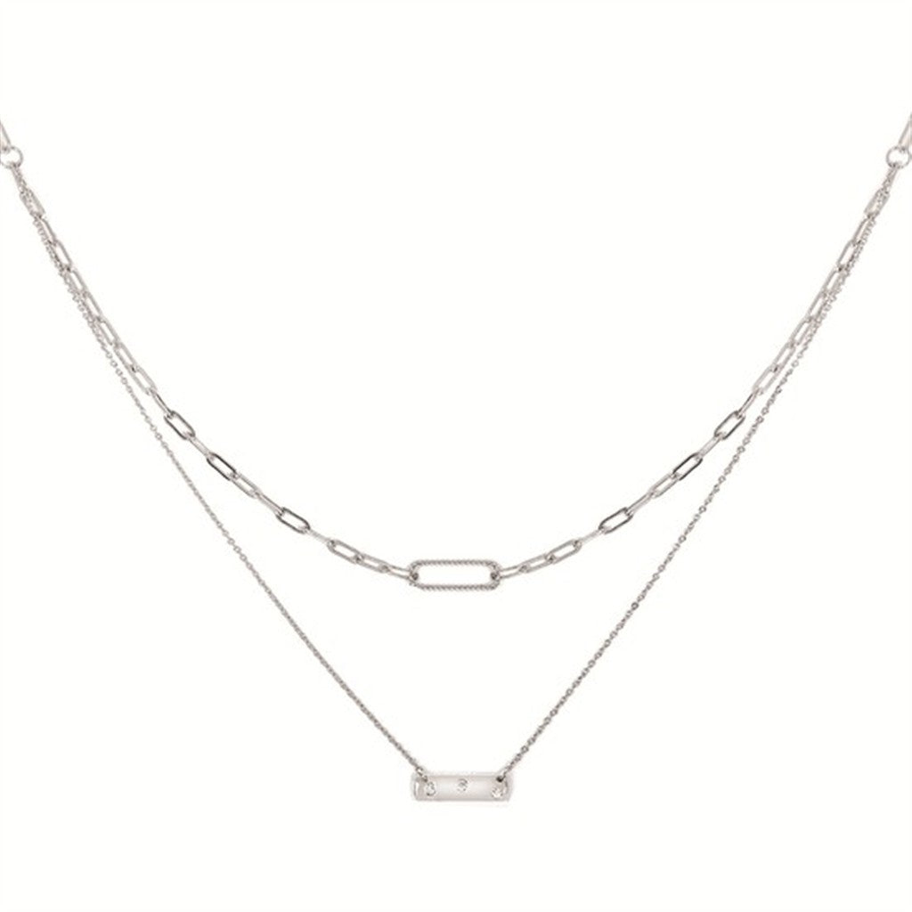 SS .05CTW Diamond Double Tier Necklace – Sterling Sparkle