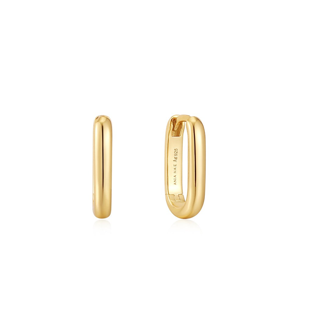 Oval Hoop Earrings - Yellow Gold Plating | Ania Haie
