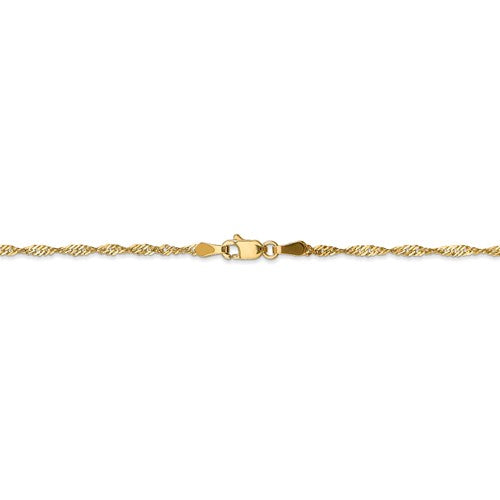 Dazzling 14K Yellow Gold Sparkle Singapore Chain