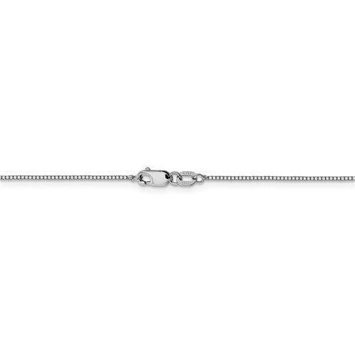 14K White Gold .80MM Box Chain – 16"
