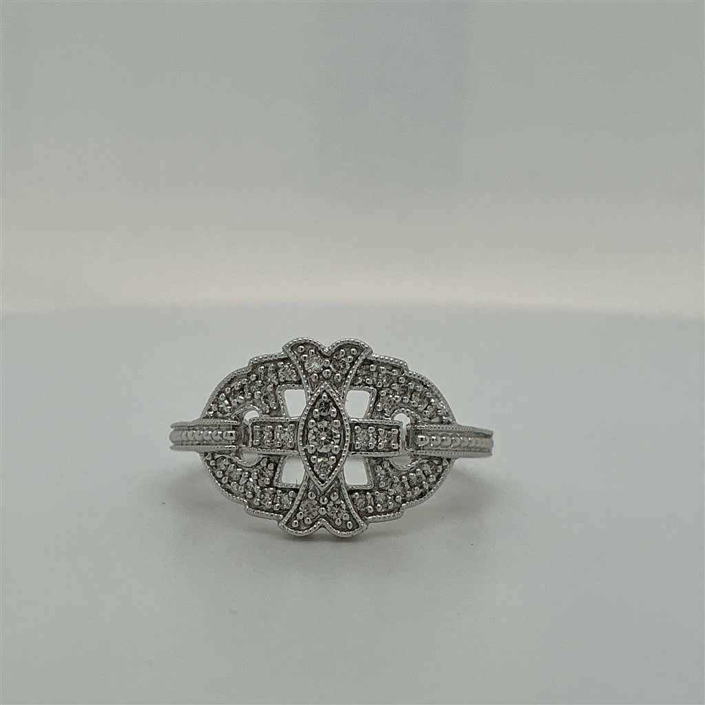 Vintage Diamond Milgrain Ring