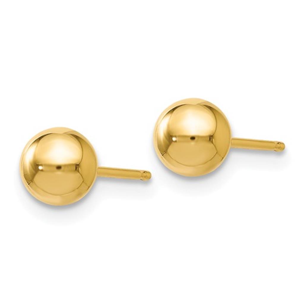 14K Yellow Gold 5mm Ball Stud Earrings