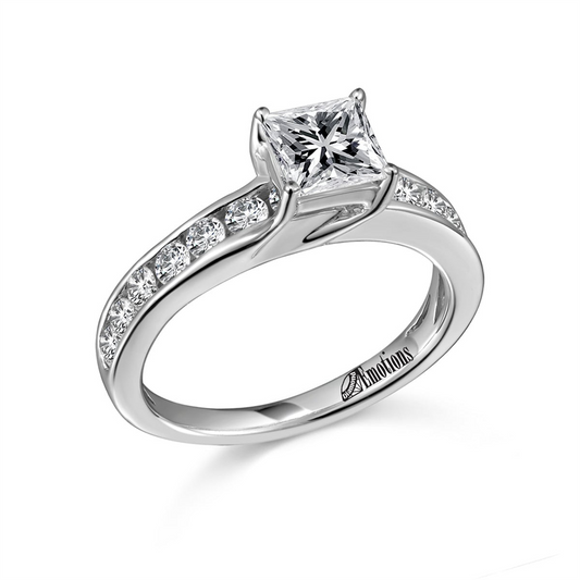 Timeless Solitaire Ring with Trellis Head Design Semi-Mount