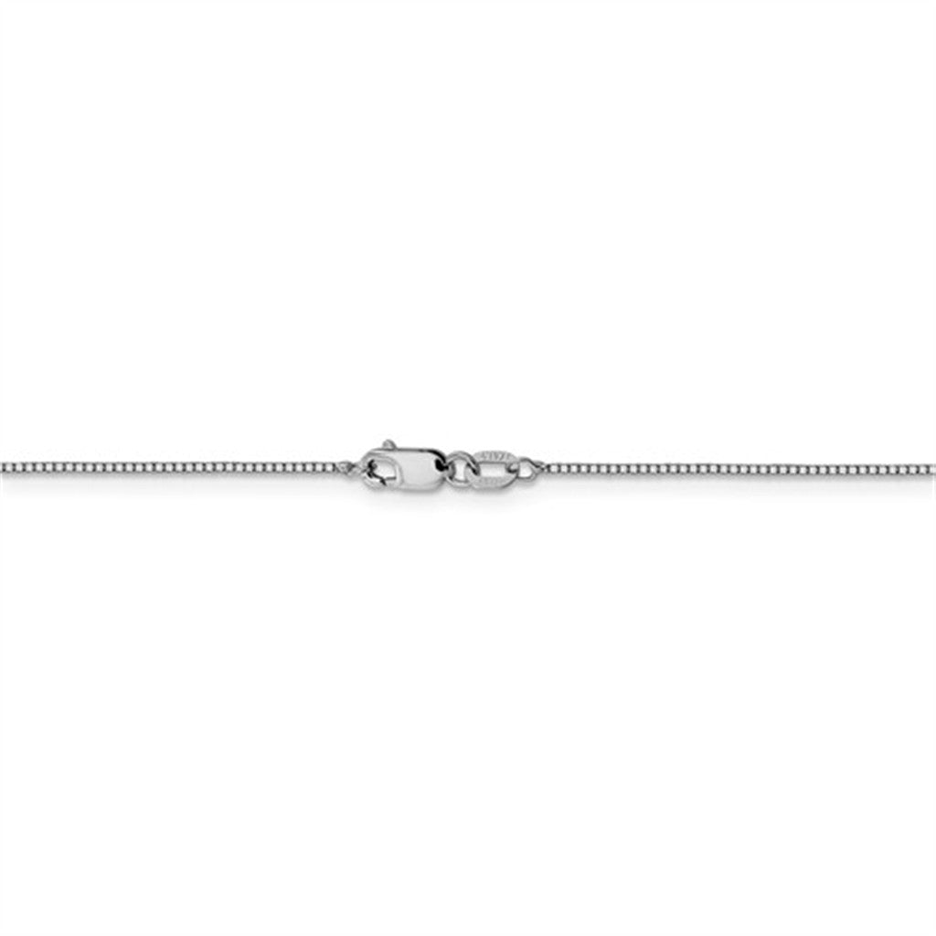 14K White Gold .80MM Box Chain – 16"