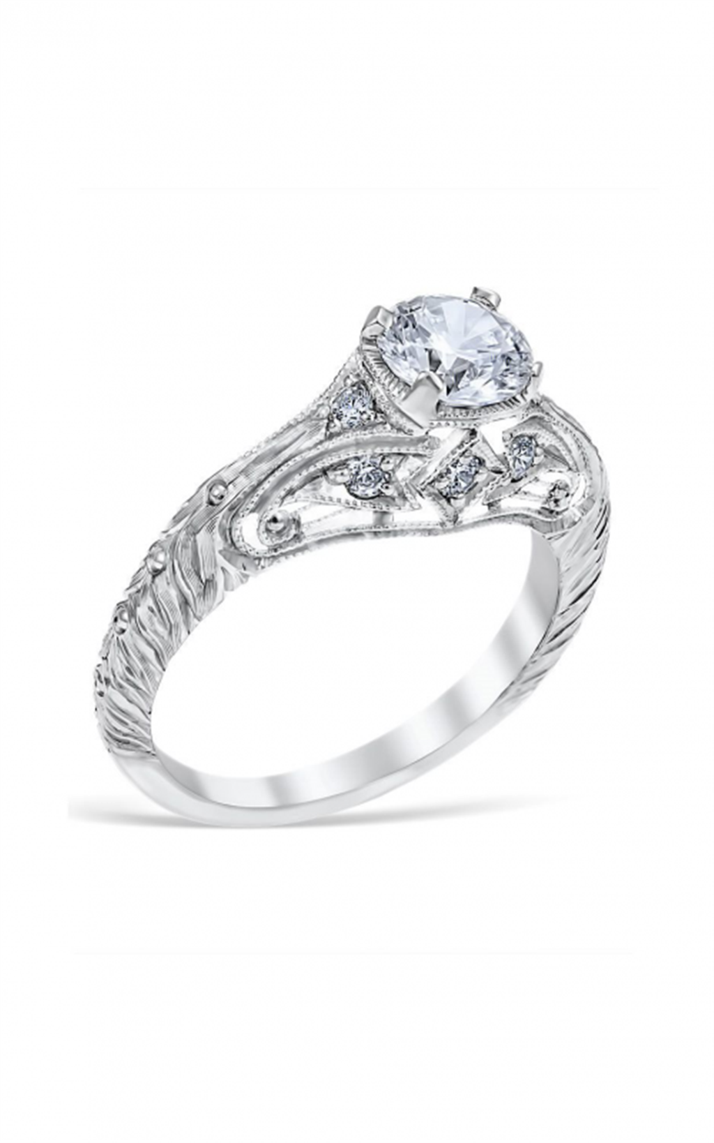 Florin Leaf Vintage Filigree Engagement Ring Semi-Mount – Nature-Inspired Elegance