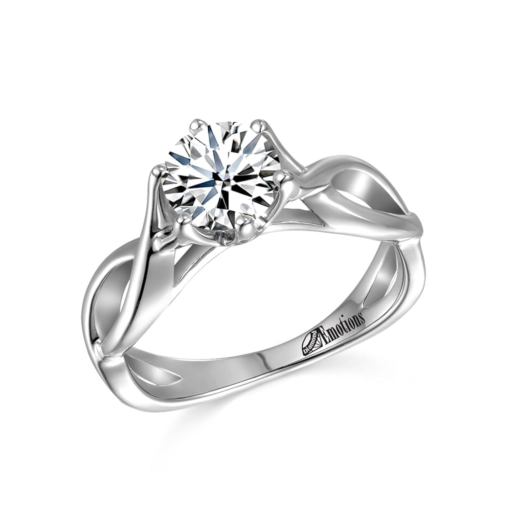 Elegant Solitaire Ring Semi-Mount with Twisted Band