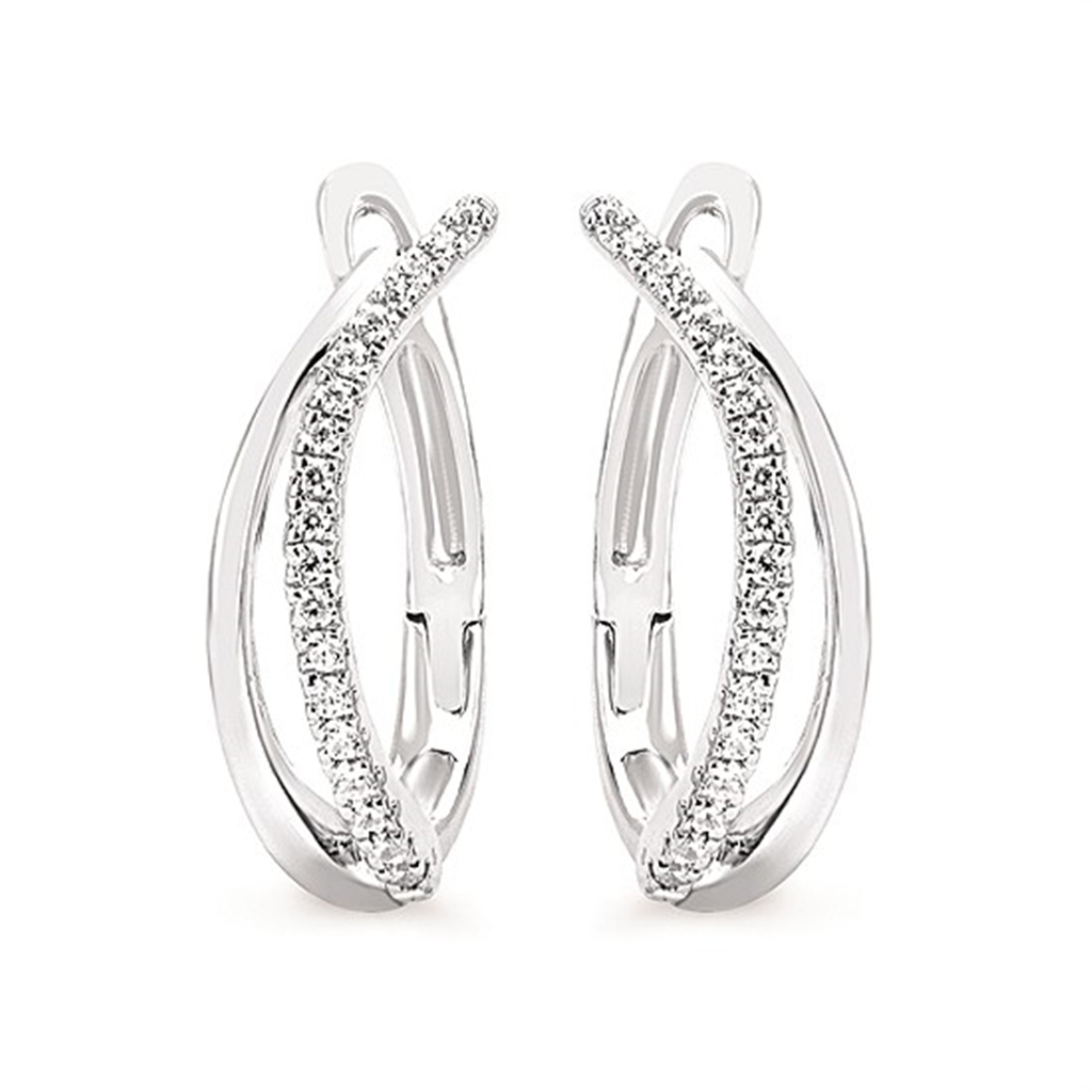 14KWG .12CTW DIA HOOP EARRINGS