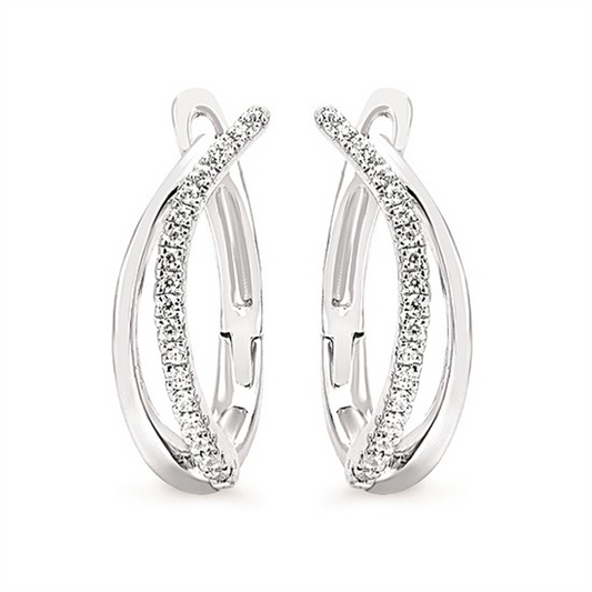 14KWG .12CTW DIA HOOP EARRINGS