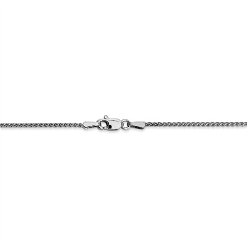 14K White Gold 1.2MM Wheat Chain – 18" Lobster Clasp