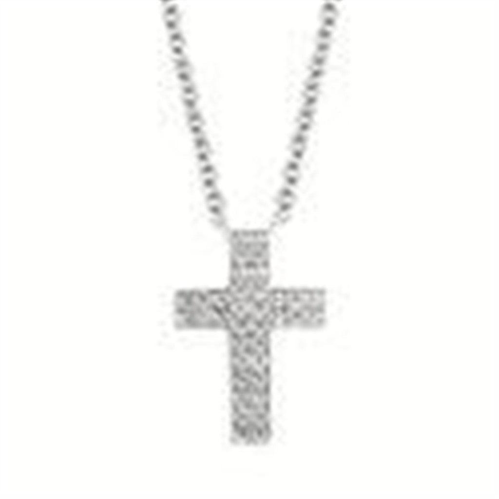 Diamond Cross Necklace in Sterling Silver