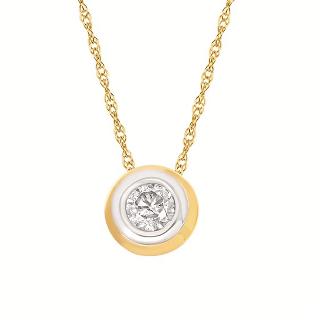 0.25 Ctw. Diamond Pendant In 14K Gold With 18" Chain